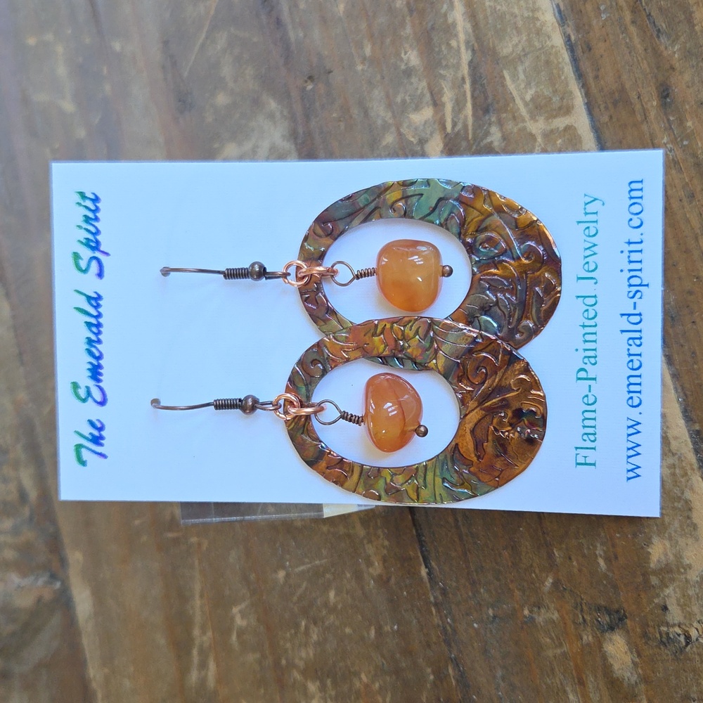 Flame Painted Multi Colored Earrings - image 1